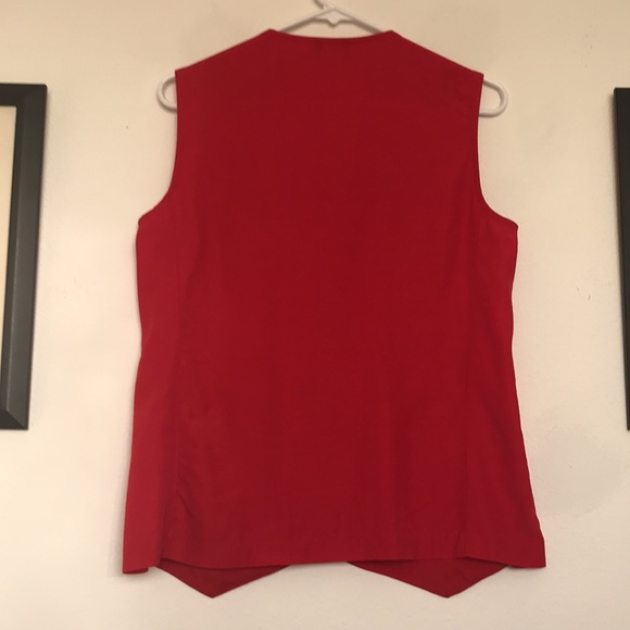 Vintage 90’s Red Button Down Vest Size 8 - Picture 3 of 4